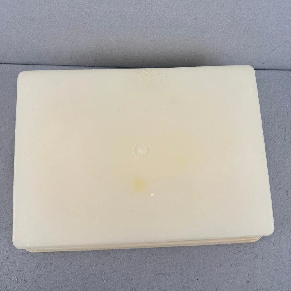 Vtg Tupperware Harvest Gold Rectangular Container Sunburst Lid‎ 1970s Retro MCM